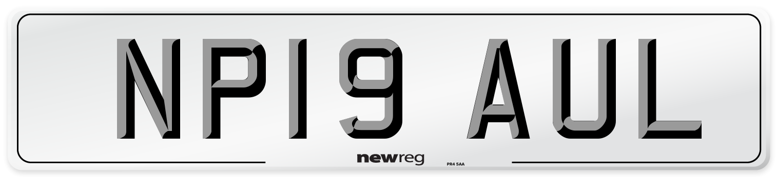 NP19 AUL Number Plate from New Reg